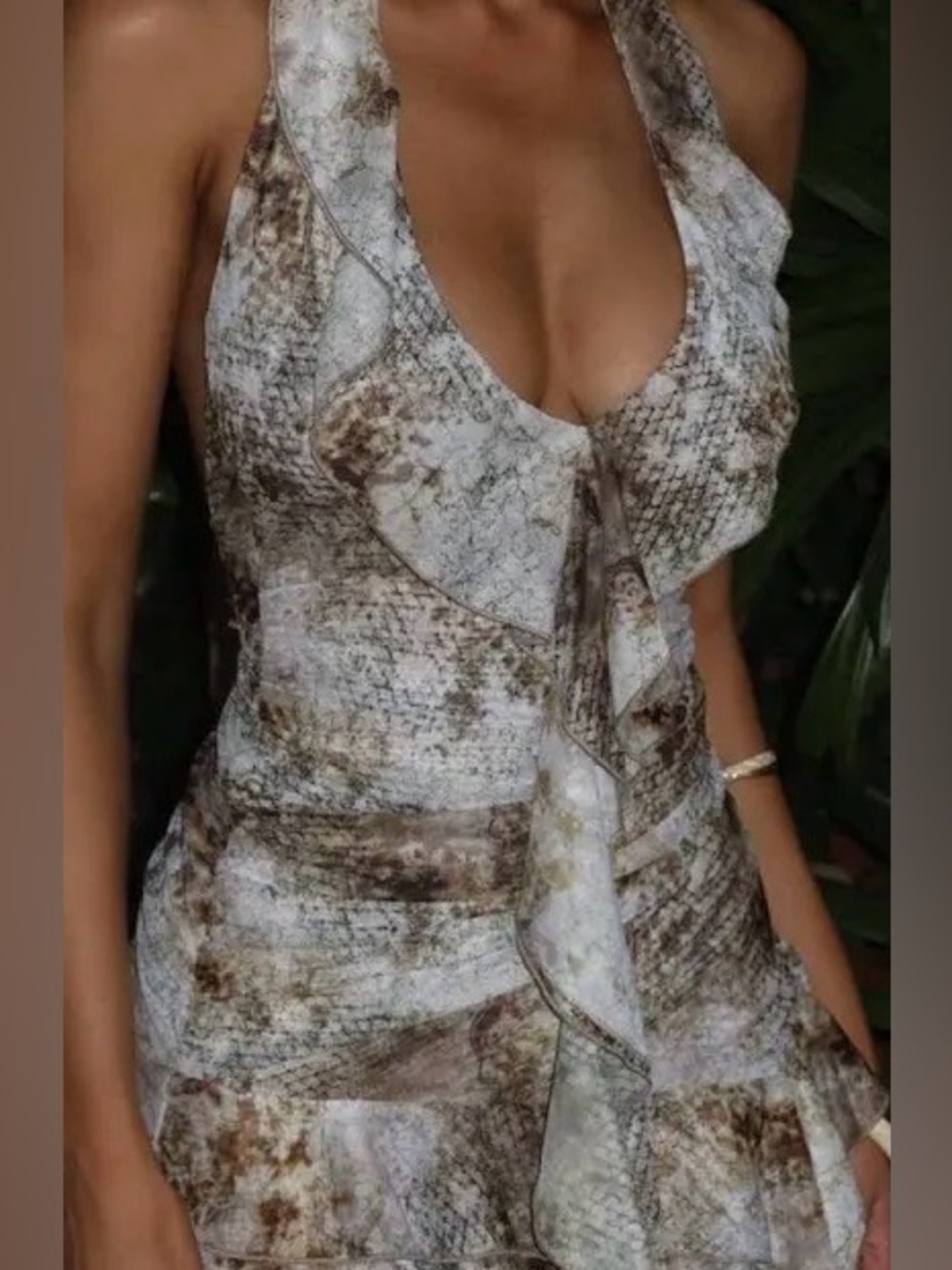 Outcast Snake Print Halter Mini Dress